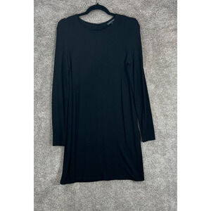Eileen Fisher Dress XS Knee Length Black Viscose Long Sleeve Classy Tunic Career